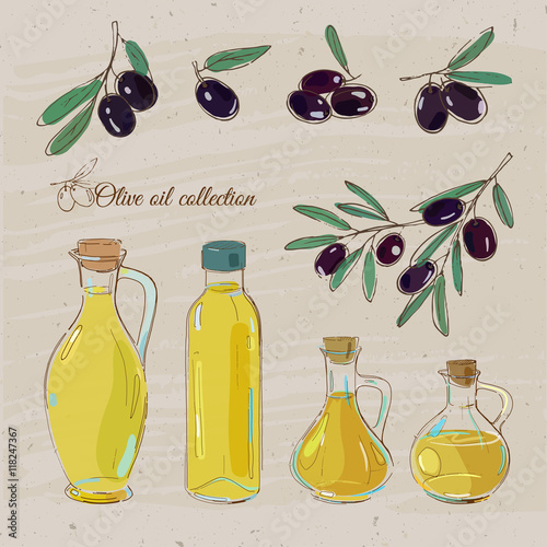 olive oil set in vintage style