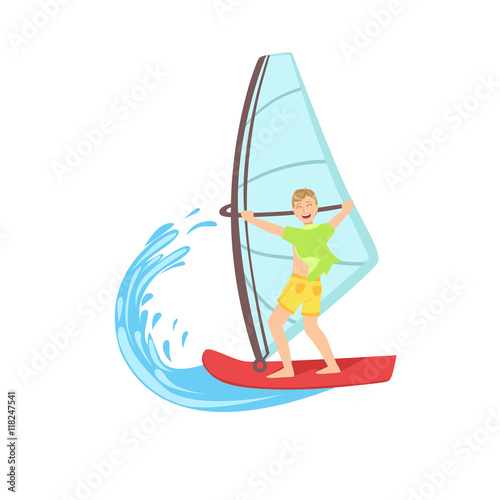 Guy Windsurfing At The Sea