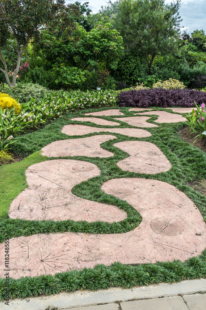 Concrete Pathway in garden Concrete Pathway in garden