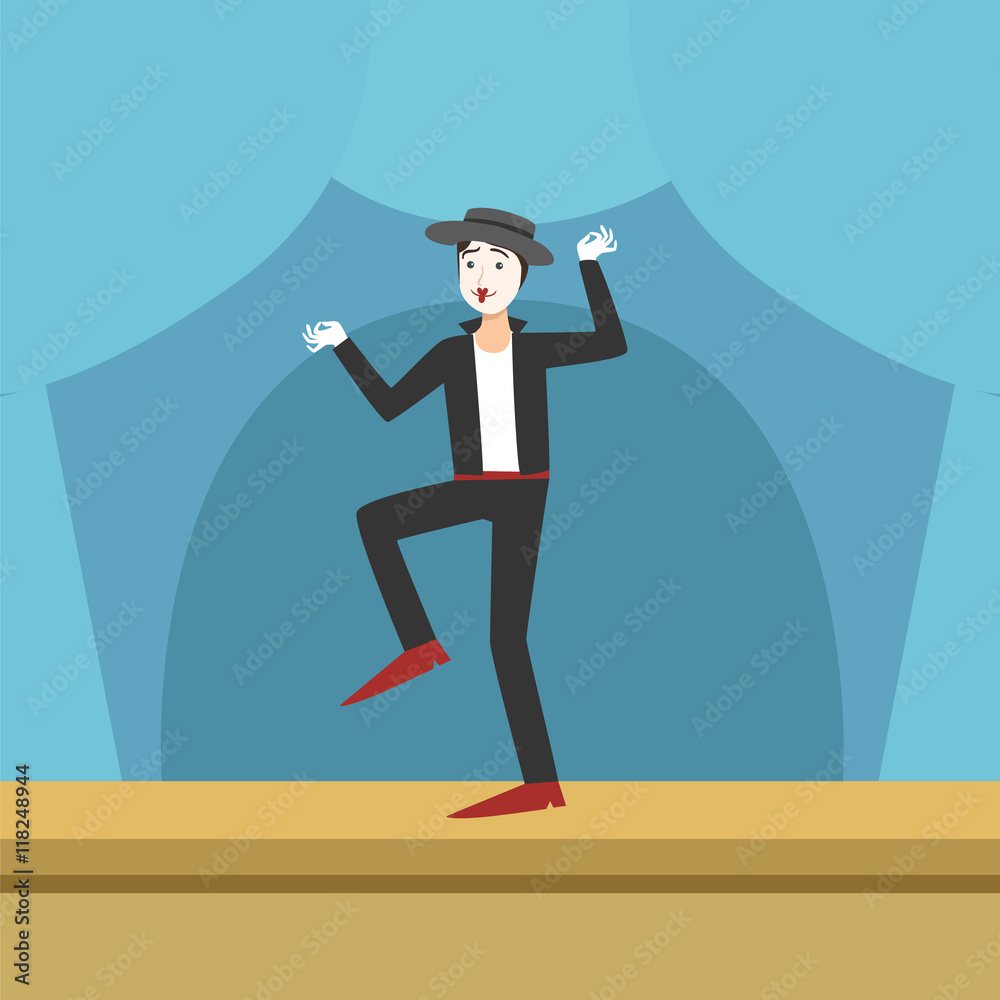 © topvectors - Clown Performing Pamtomime On Stage