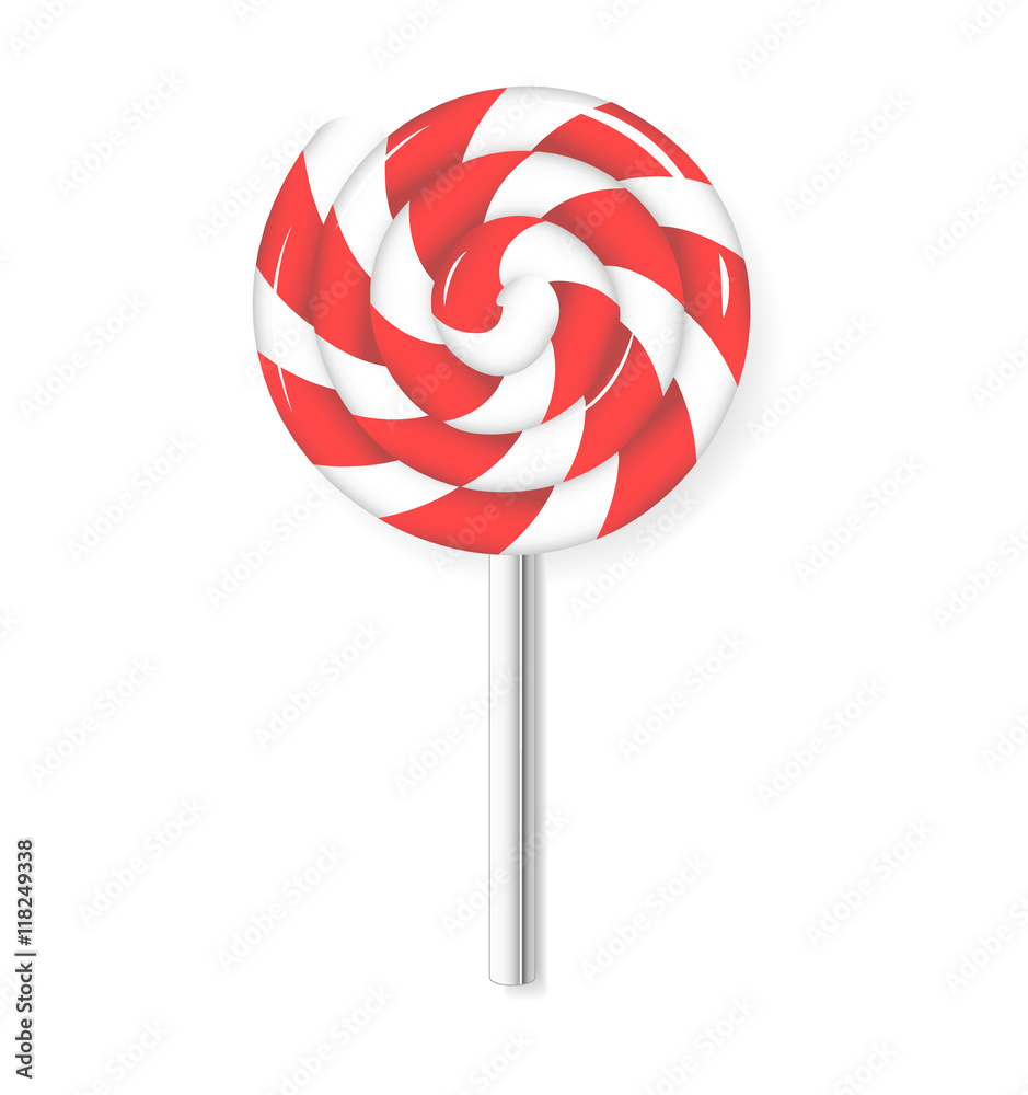 indelukke Ruckus respons Swirl lollipop candy. Red and white lolly sweets. Isolated illustration.  Vector Stock Vector | Adobe Stock