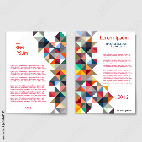 Modern brochure cover template with colorful mosaic