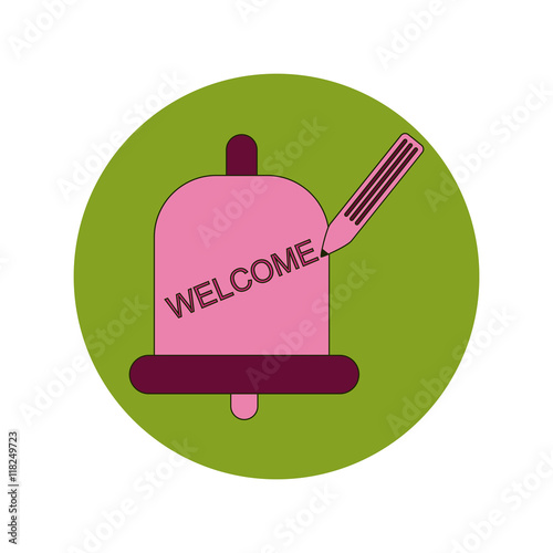 Back to School and Education Vector Flat Design bell and pencil