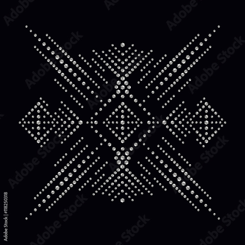 Rhinestone applique print for textile clothes in fashion luxury