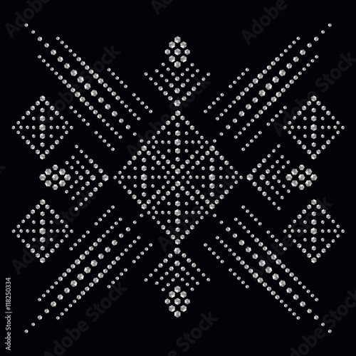 Rhinestone applique print for textile clothes in fashion luxury