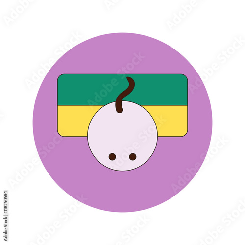 Vector illustration of Ukrainian Independence Day in flat style Ukrainian Cossack head with flag
