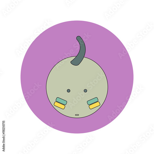Vector illustration in flat design of Ukrainian Cossack head
