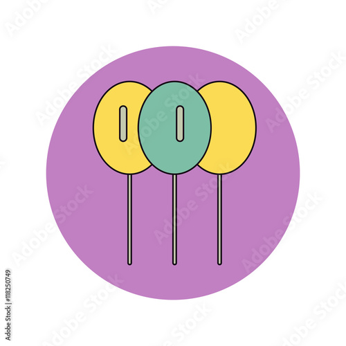 Vector illustration in flat design of National Colors of Ukraine on balloons