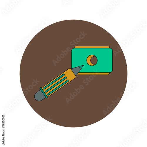 Back to School and Education Vector Flat Design pencil and sharpener