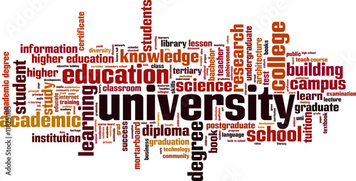 University word cloud concept. Vector illustration