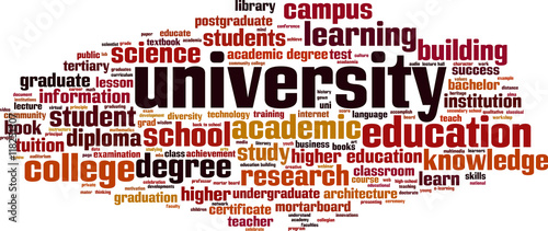 University word cloud concept. Vector illustration