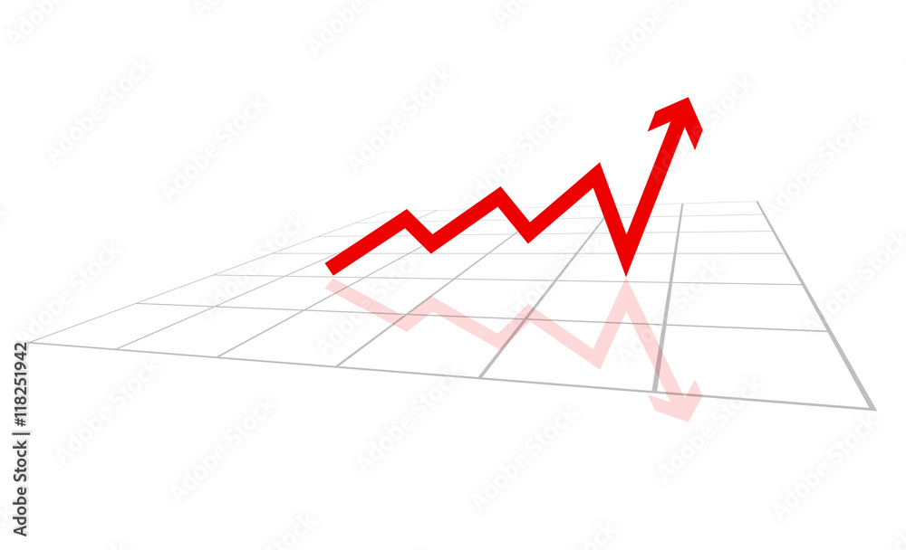 grafico, istogramma, freccia,