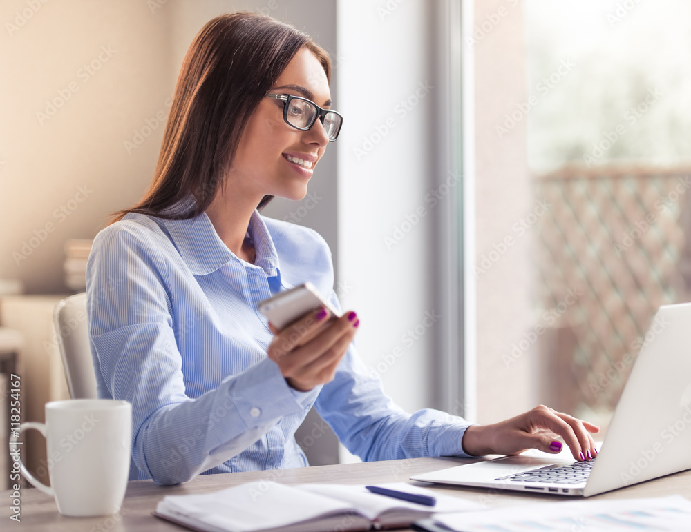 Attractive business lady in office Attractive business lady in office