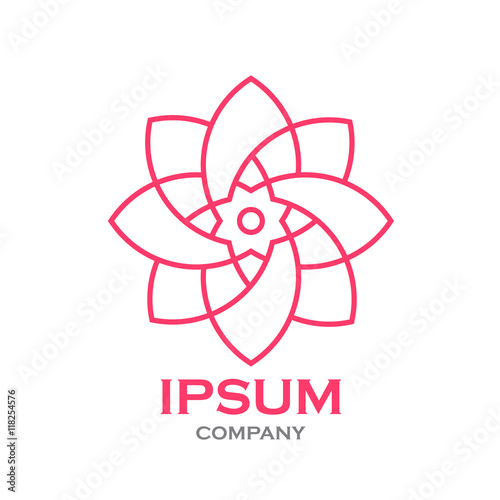 Beautiful flower line decoration vector logo