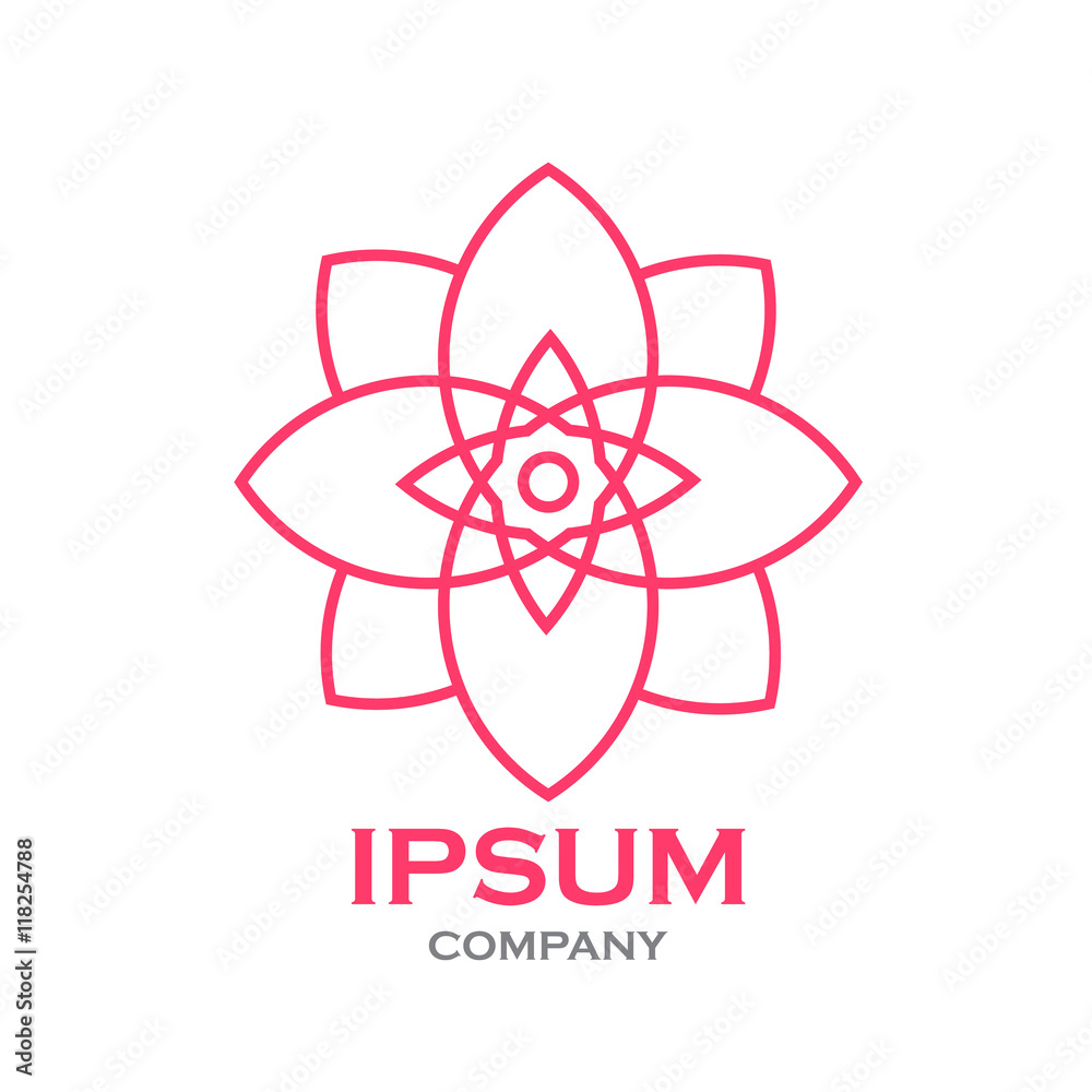 Beautiful flower line decoration vector logo Beautiful flower line decoration vector logo