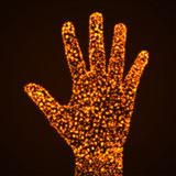 Abstract glowing hand. Vector illustration. Eps 10