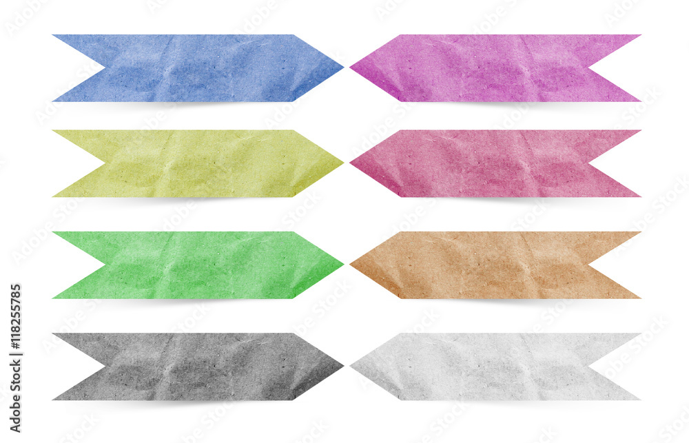 Obraz premium recycled paper stick on white background