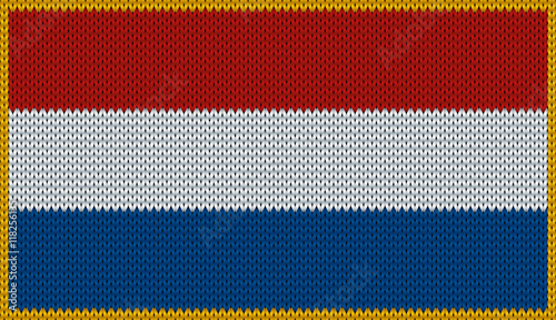 Obraz na płótnie Design of knitted badge of Netherlands - Holland, NL, NED - flag