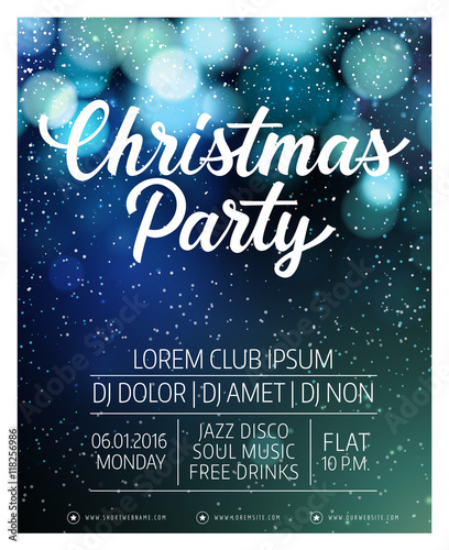 Christmas Party Lettering and Snow