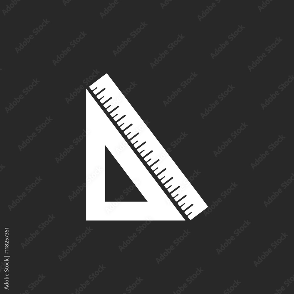 Ruler and Triangle symbol simple icon on background