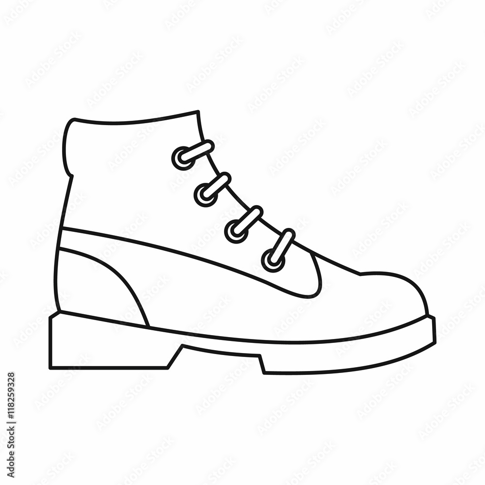 Men oxfords icon in outline style isolated on white background. Wear symbol vector illustration Men oxfords icon in outline style isolated on white background. Wear symbol vector illustration