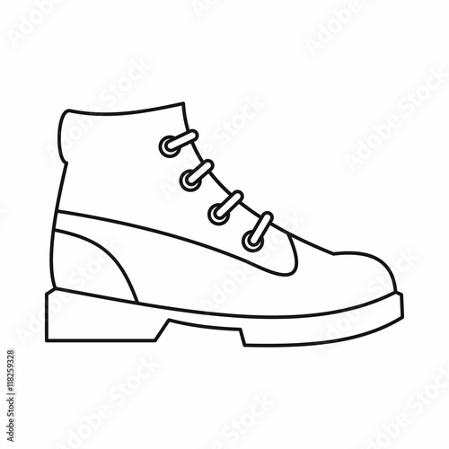 Men oxfords icon in outline style isolated on white background. Wear symbol vector illustration