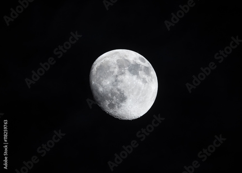 Half moon at night sky