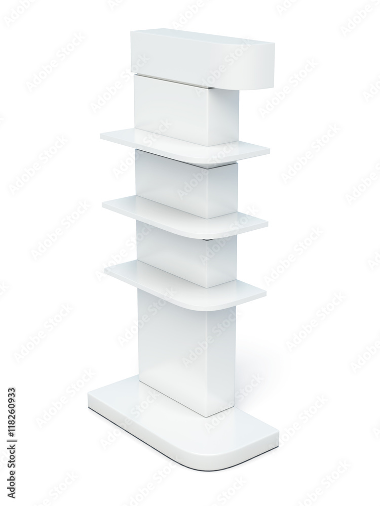 Rack with shelves on a white background. 3d render image Rack with shelves on a white background. 3d render image