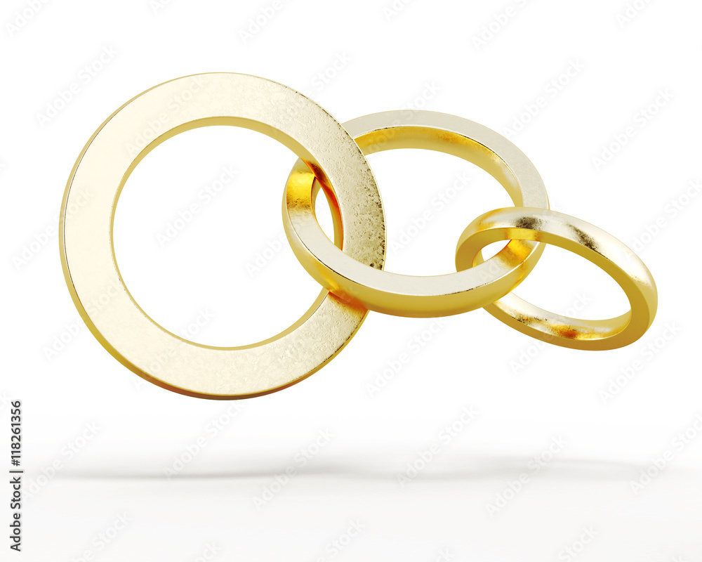 Round chain links isolated on a white background. 3d rendering Round chain links isolated on a white background. 3d rendering