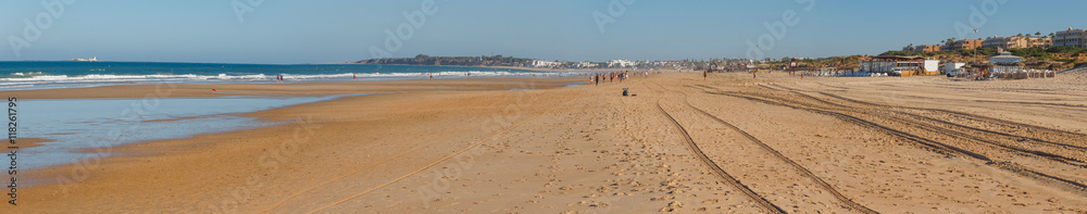 Sea in beach of La Barrosa, Cadiz, Spain