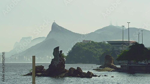 Contemporary Art Museum in Niteroi with Christ Statue, Rio de Janeiro, Brazil
