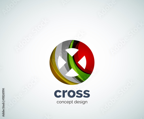 Vector cross logo template photo