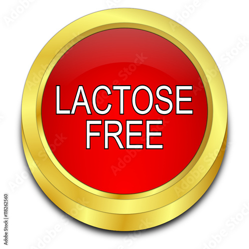 Lactose free Button - 3D illustration