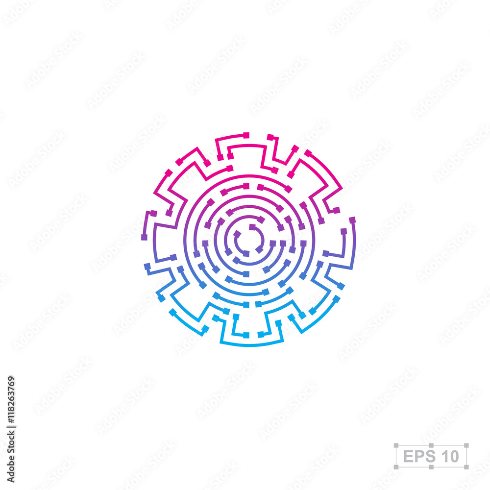 Abstract logo design template,Technology abstract dot connection cross vector logo