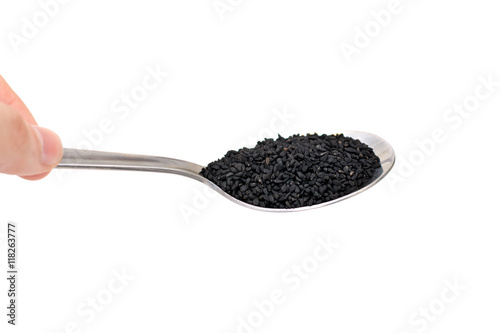 A Spoon Full of Black Cumin Seeds / Nigella Sativa