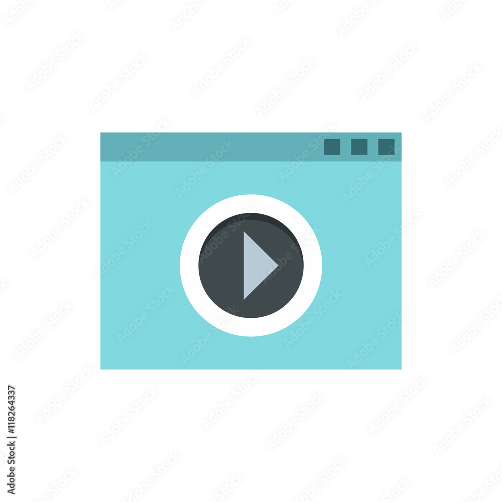 Video movie media player icon in flat style on a white background Video movie media player icon in flat style on a white background