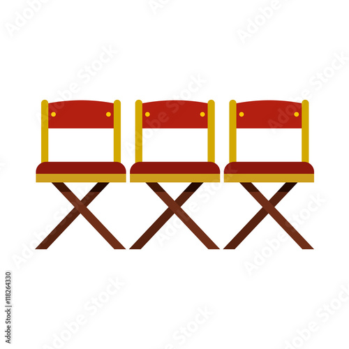 Cinema seats icon in flat style on a white background