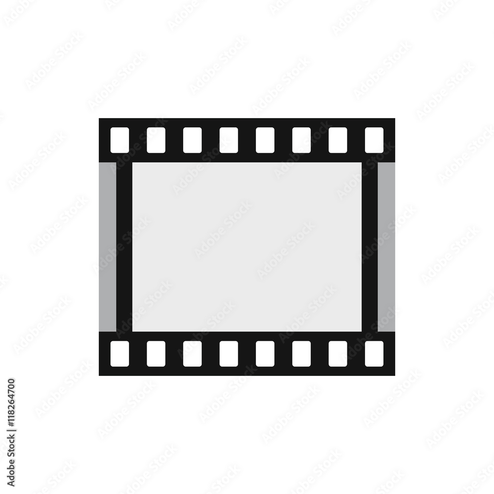 Film strip icon in flat style on a white background Film strip icon in flat style on a white background