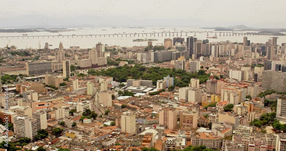 Aerial View of Inner City with Harbor, Rio de Janeiro, Brazil Aerial View of Inner City with Harbor, Rio de Janeiro, Brazil