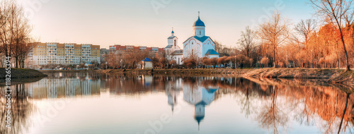 St. Alexander Nevsky Church in Gomel, Homiel Belarus. Church At Sunset