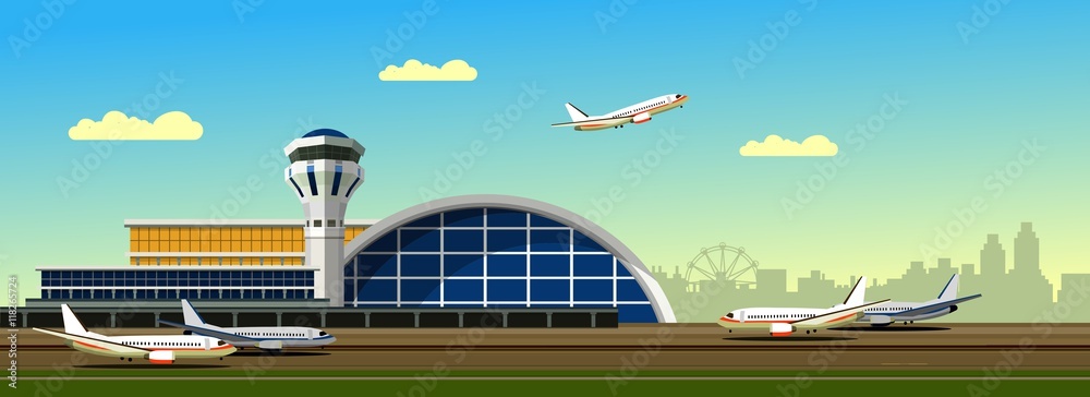 airport building vector illustration
