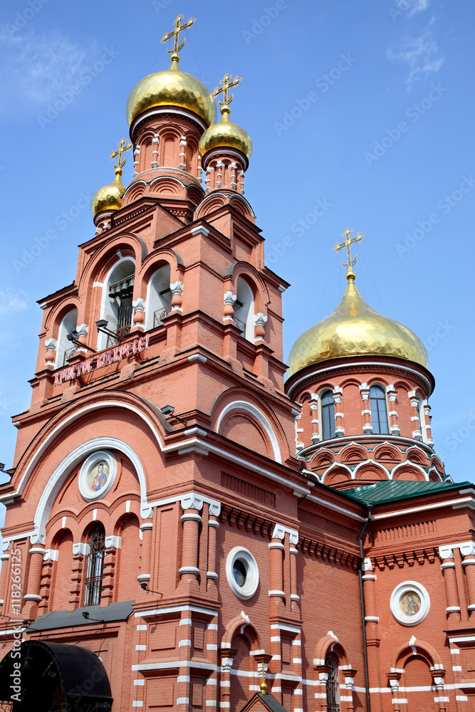 Building of temple of All Saints in Red Village Moscow