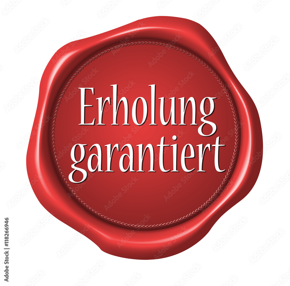 Siegel Button Erholung garantiert Siegel Button Erholung garantiert