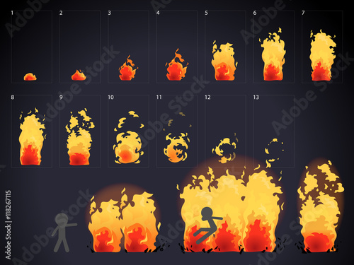 Burn effect animation.