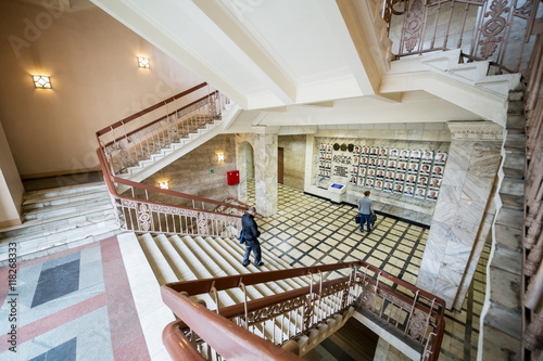 Large stairs in the Moscow State Technical University by Bauman.