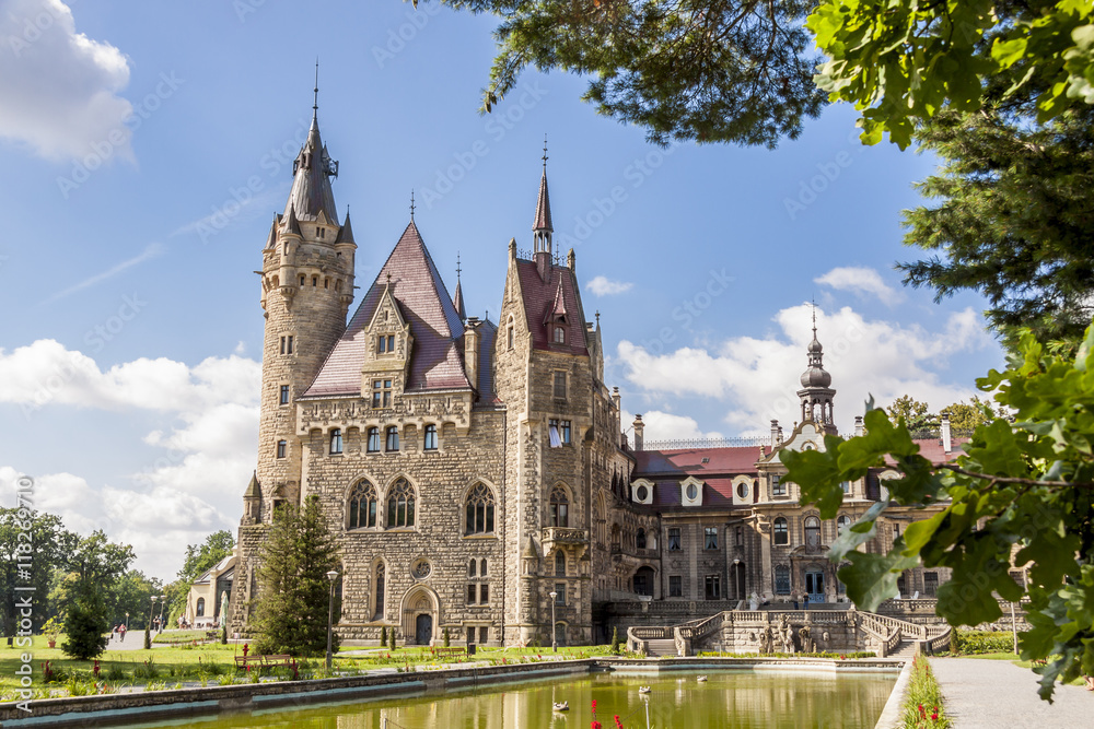 Fototapeta premium View on Moszna Castle - Poland, Europe.