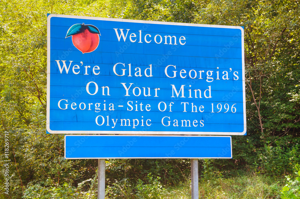 Road sign at the Georgia border