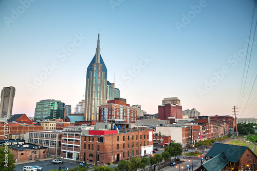 Obraz na płótnie Downtown Nashville cityscape in the evening w salonie
