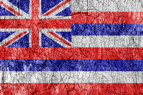 Grudge stone painted US Hawaii flag