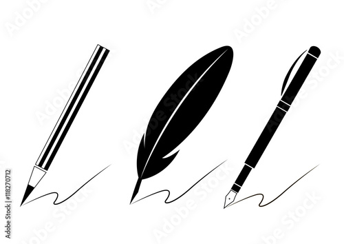 Set of pen icons.